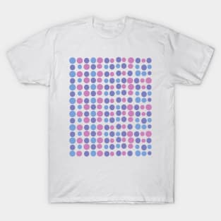 Purple Blue Circles Modern Decorative Abstract Mosaic Dots Pattern Night T-Shirt